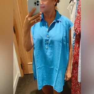 J.Crew Cap-sleeve tunic cover-up in soft gauze, Size large